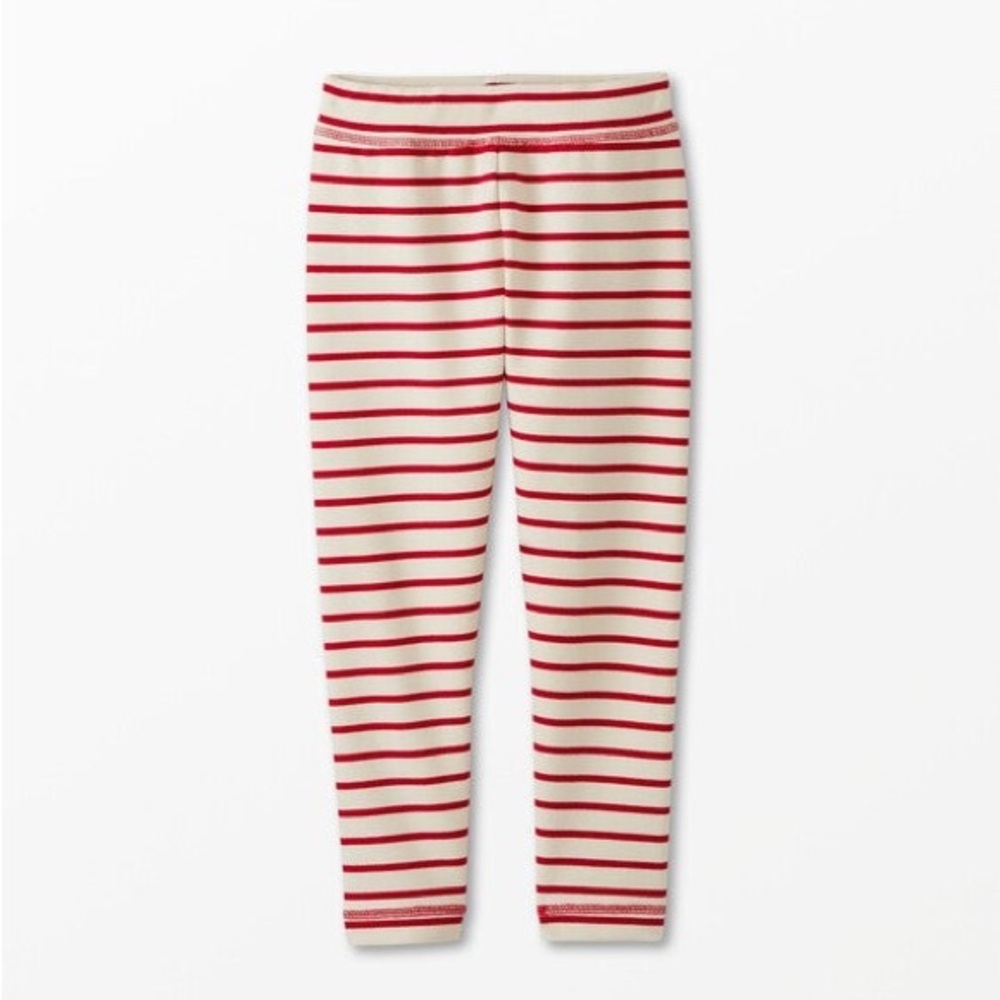 Hanna Andersson French Terry Red and White Striped Leggings